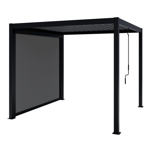 Zestaw Pergola ogrodowa tarasowa aluminiowa NORDVIC Skyline 3 x 3 m Antracyt + Roleta 3 m